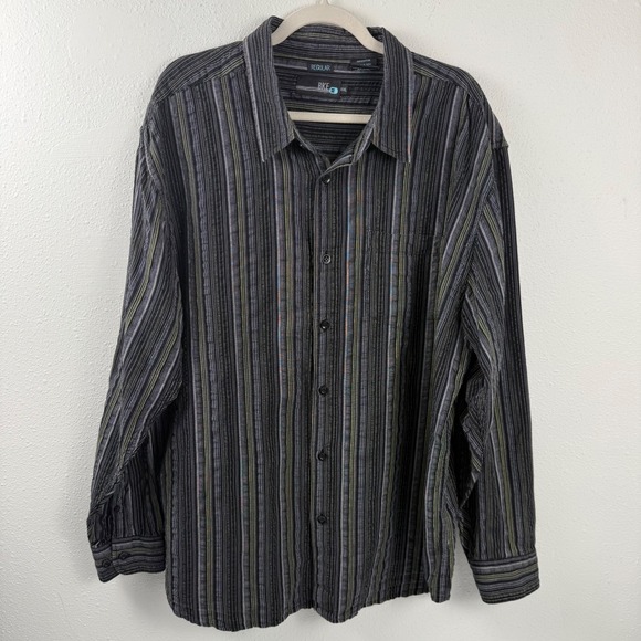 BKE Other - BKE Mens XXL Regular Fit Long Sleeve Striped Button Down Shirt‎ Black Grey Green